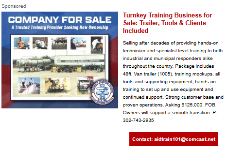 Business for sale advertisement